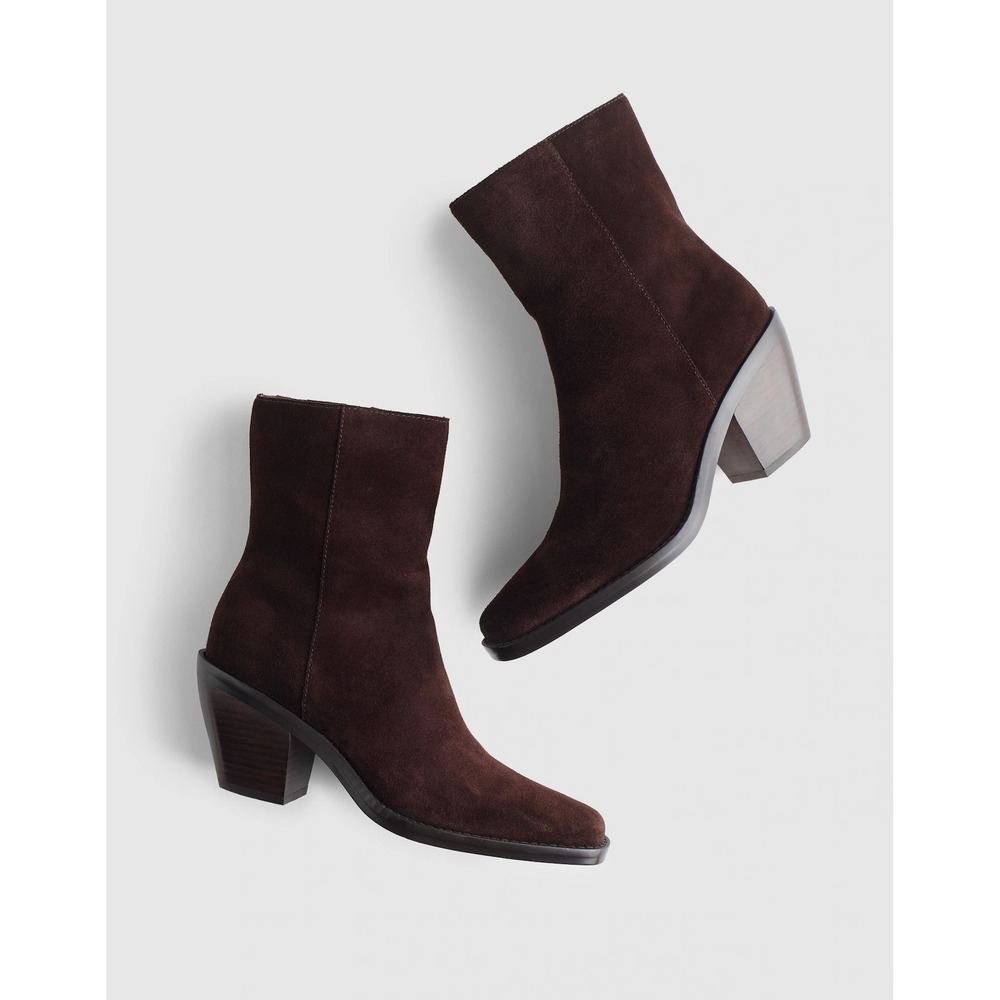 Madewell The Idris Side-Zip‎ Ankle Boot Coffee Bean Brown Size 10.5